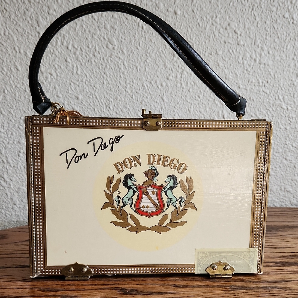 Don Diego Cigar Box Handbag with Black Leather Handle